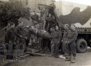 A Bomb Disposal Squad with a bomb at Wickham Road, Brockley