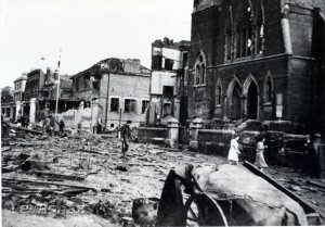 Bomb damage, general view