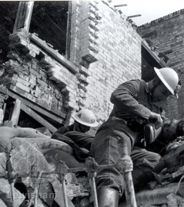 Civil Defence personnel on exercise in Lewisham during World War Two
