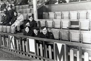 Spectators in stand, Millwall Football Ground