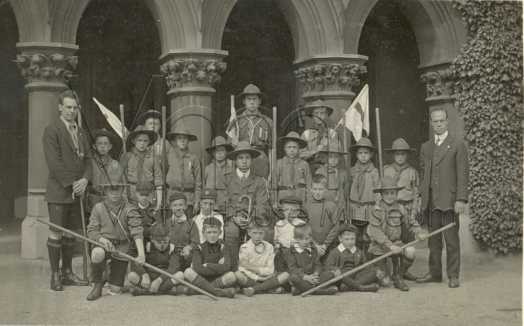 Mary Fletcher Memorial Church High Road Leyton with cubs & scouts c1913