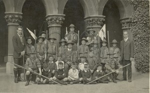 Mary Fletcher Memorial Church High Road Leyton with cubs & scouts c1913