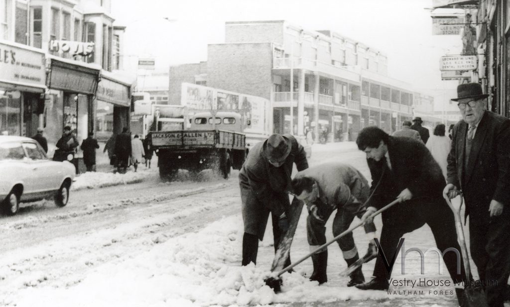 Clearing Snow on Hoe Street, 1968