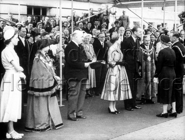 Mayors and Mayoresses of South-West London boroughs being presented to the Queen- 1953