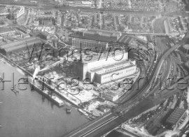 Riverside: Grosvenor Railway Bridge and Battersea Power Station in course of construction (no chimneys), –  C1930