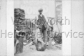 Whale jawbone found on site of Wandsworth Technical College- c1910