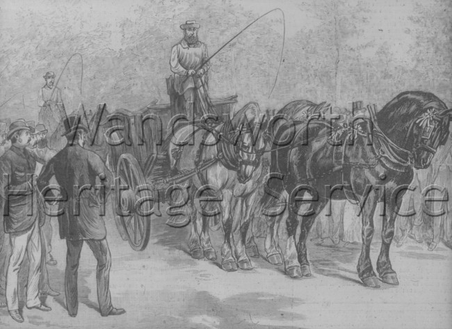 Battersea Park: view of Cart Horse Parade, June 14th- 1886