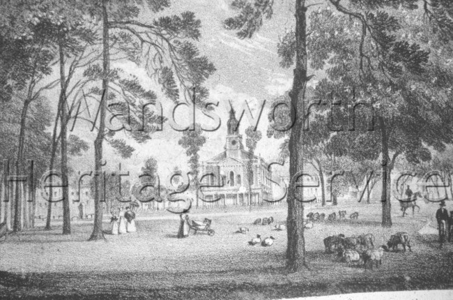 Clapham Common: view from a lithograph by T M  Baynes- 1823