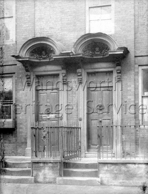 Shell doorways to nos 84 and 86, Putney High Street- 1879